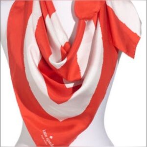 Kate Spade Red & White Silk Scarf